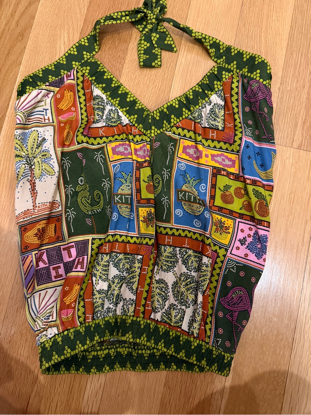 KITH KIDS Tropical Tapestry One Shoulder Top- Open Back